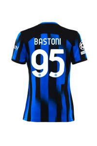 Inter Milan Alessandro Bastoni #95 Jalkapallovaatteet Naisten Kotipaita 2023-24 Lyhythihainen